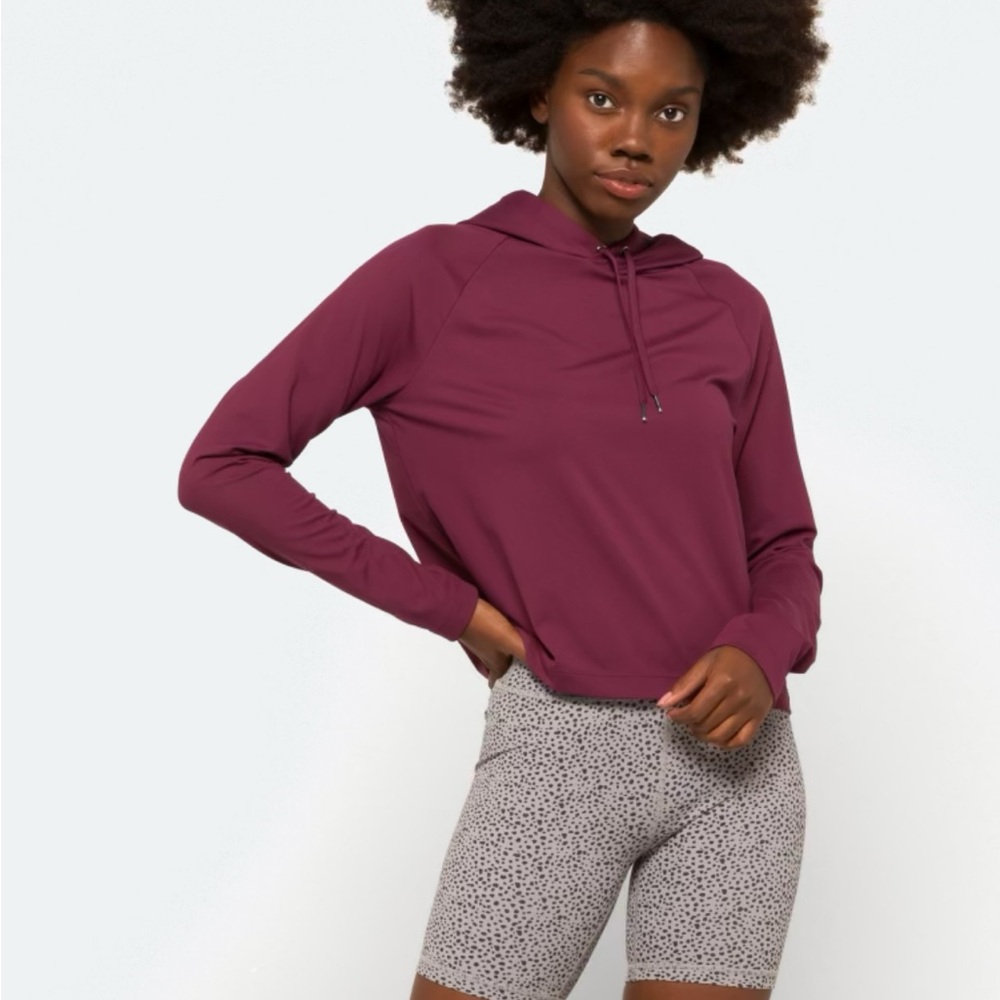 Swagger Fleece Cropped Sweatshirt - Plum